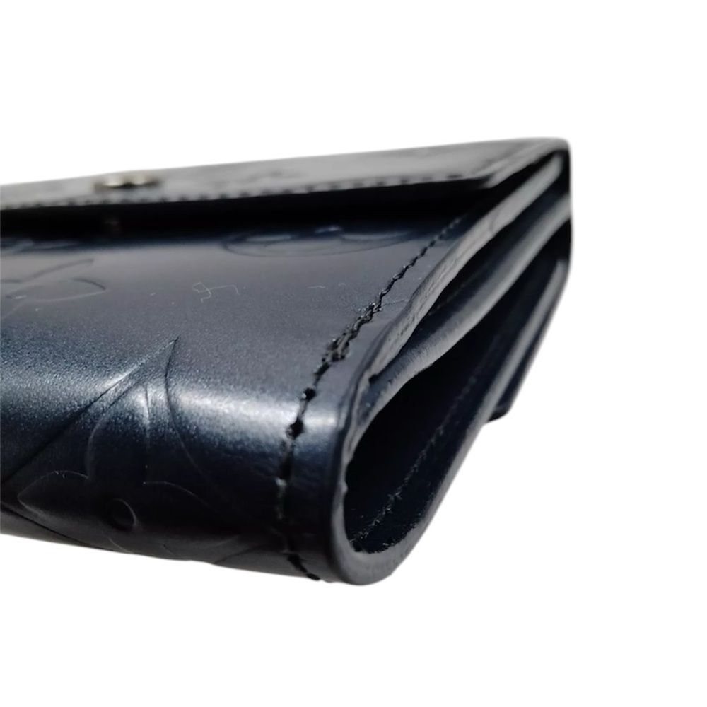 Auth Louis Vuitton Ltd Edition Navy Blue Matte Monogram Elise Compact Wallet Ex+ - Picture 4 of 14